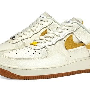 NIKE AIR FORCE 1 '07 LXX W in SAIL, BLACK, YELLOW & WHITE WOMENS 7.5